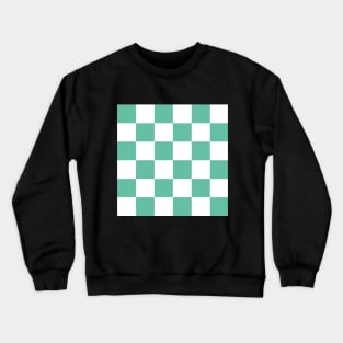 Aqua and white checkerboard print Crewneck Sweatshirt